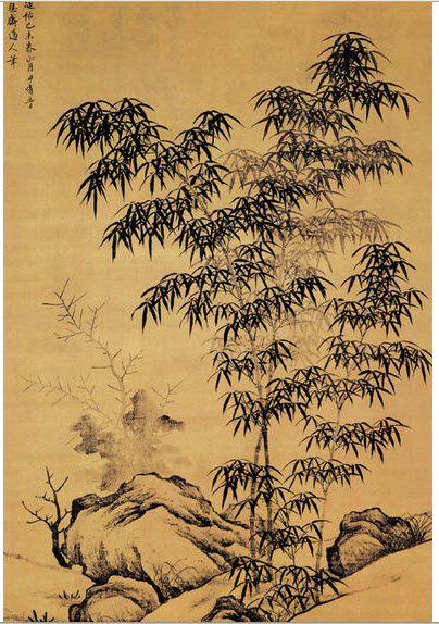 Giant Bamboos and Stones, Li Kan, Yuan Dynasty, China